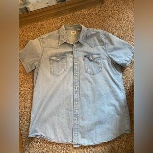 Mens Levi Strauss Denim Button Up
